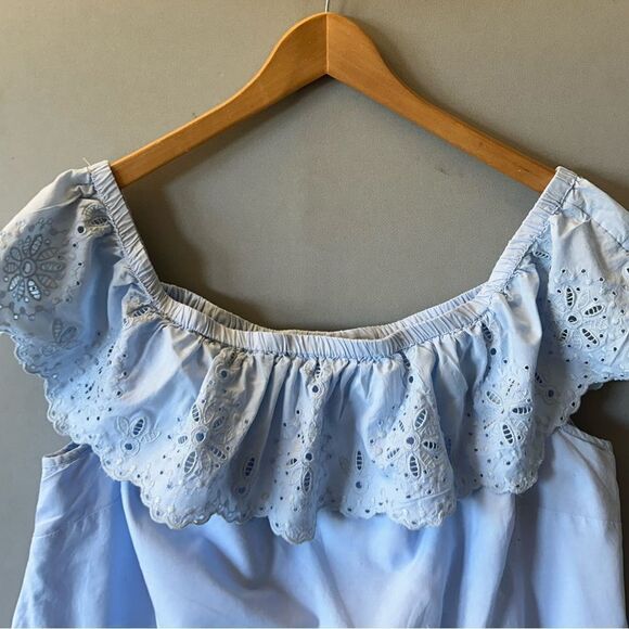 5 for $45 Lane Bryant Top Blouse Shirt Size 14-16 Blue Lace - Picture 2 of 6